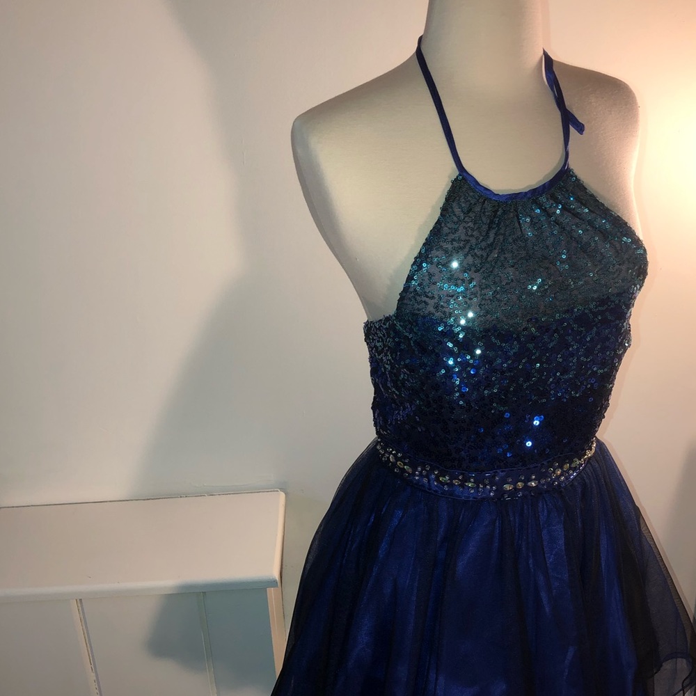 ROYAL BLUE SEQUIN HOMECOMING DRESS